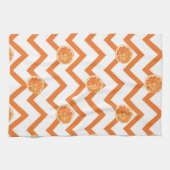 Moderne waterverf oranje wit patroon theedoek (Horizontaal)