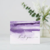 Moderne Waterverf | Paars Dank u Briefkaart (Staand voorkant)
