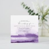 Moderne Waterverf | Paars-Square Weddenschap Kaart (Staand voorkant)