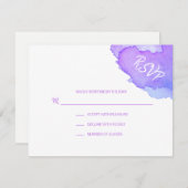 Moderne Waterverf Paarse Blauwe RSVP Invoegen #LC (Voorkant / Achterkant)