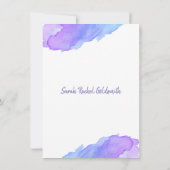 Moderne Waterverf Paarse Blue Star BAT MITZVAH Kaart (Achterkant)