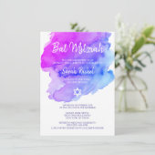 Moderne Waterverf Paarse Blue Star BAT MITZVAH Kaart (Staand voorkant)