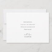 Moderne waterverf paarse bruidsmeisje-uitnodigings kaart (Achterkant)