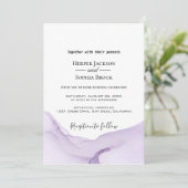 Moderne Waterverf Paarse bruiloft Kaart (Staand voorkant)