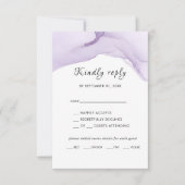 Moderne Waterverf Paarse bruiloft RSVP Kaartje (Voorkant)