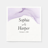 Moderne Waterverf Paarse bruiloft Servet (Voorkant)