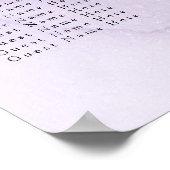 Moderne Waterverf Paarse bruiloft zitplaatsen Poster (Hoek)