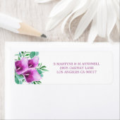 Moderne Waterverf Paarse Calla Lily bruiloft Etiket (Insitu)