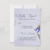 Moderne Waterverf Paarse Daisy Wedding / Event RSVP Kaartje (Voorkant)