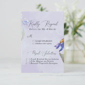 Moderne Waterverf Paarse Daisy Wedding / Event RSVP Kaartje (Staand voorkant)