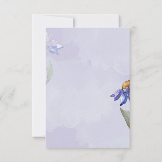 Moderne Waterverf Paarse Daisy Wedding / Event RSVP Kaartje (Achterkant)
