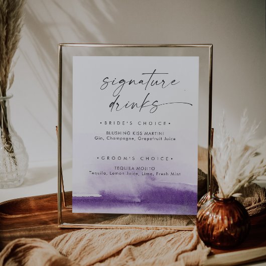 Moderne Waterverf | PAARSE DRINK Poster