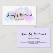 Moderne Waterverf Paarse gouden make-up artiest Visitekaartje (Voorkant / Achterkant)