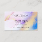 Moderne Waterverf Paarse inktvis Gold Abstracte ma Visitekaartje (Achterkant)