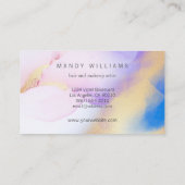 Moderne Waterverf Paarse inktvis Gold Abstracte ma Visitekaartje (Achterkant)