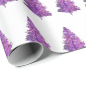 Moderne Waterverf Paarse kerstmis Cadeaupapier (Rol Hoek)