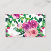 Moderne Waterverf Paarse magenta Floral RSVP Informatiekaartje (Achterkant)