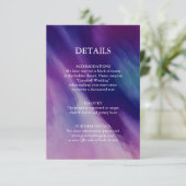 Moderne Waterverf Paarse marineblauw bruiloft deta Informatiekaartje (Staand voorkant)