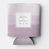 Moderne Waterverf Paarse Ombre Bruiloft Blikjeskoeler (Voorkant)