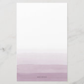 Moderne Waterverf Paarse Ombre gepersonaliseerd Briefpapier (Achterkant)