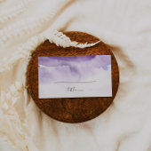 Moderne Waterverf | Paarse platte bruiloft Plaatskaartje