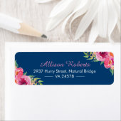 Moderne Waterverf Paarse roze roze marineblauw Etiket (Insitu)