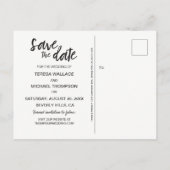 Moderne Waterverf Paarse Splash Save the Date Post Aankondigingskaart (Achterkant)