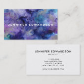 Moderne waterverf paarse splater professionaL Visitekaartje (Voorkant / Achterkant)