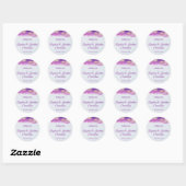 Moderne Waterverf Paarse Violet Mauve dank u Ronde Sticker (Vel)