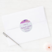 Moderne Waterverf Paarse Violet Mauve dank u Ronde Sticker (Envelop)