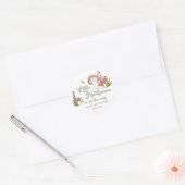 Moderne Waterverf Paddenstoel Baby shower Favors Ronde Sticker (Envelop)