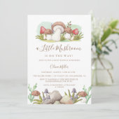 Moderne Waterverf paddenstoel Baby shower Kaart (Staand voorkant)