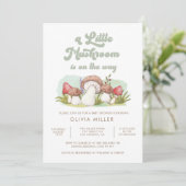 Moderne Waterverf paddenstoel Baby shower Kaart (Staand voorkant)