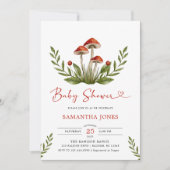 Moderne Waterverf paddenstoel Baby shower Kaart (Voorkant)