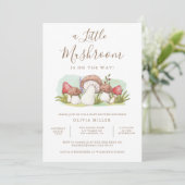 Moderne Waterverf paddenstoel Baby shower Kaart (Staand voorkant)