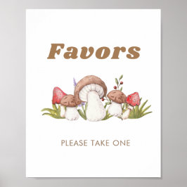 Moderne Waterverf paddenstoel voor gebruik Poster