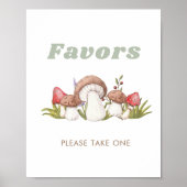 Moderne Waterverf paddenstoel voor gebruik Poster (Voorkant)