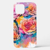 Moderne Waterverf Paint Daubs Rozen Bouquet Case-Mate iPhone Case (Achterkant)