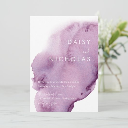 Moderne Waterverf Paint Splash Wedding Kaart (Staand voorkant)