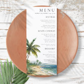 Moderne Waterverf Palm Beach Bruiloft Menu