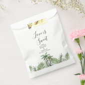Moderne Waterverf palm Tree Wedding Bedankzakje (Gezegeld)