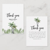 Moderne Waterverf Palm Tree Wedding Dank u Notitiekaartje (Voorkant / Achterkant)