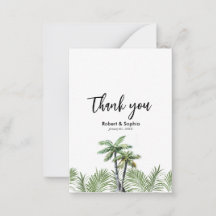 Moderne Waterverf Palm Tree Wedding Dank u