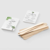 Moderne Waterverf palm Tree Wedding Handwaaier (Niet-gemonteerd)