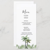 Moderne Waterverf palm Tree Wedding Menu (Voorkant / Achterkant)