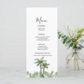 Moderne Waterverf palm Tree Wedding Menu (Staand voorkant)