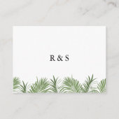 Moderne Waterverf Palm Tree Wedding QR-code Informatiekaartje (Achterkant)