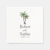 Moderne Waterverf palm Tree Wedding Servet (Voorkant)