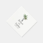 Moderne Waterverf palm Tree Wedding Servet (Hoek)