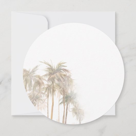 Moderne Waterverf Palm Trees Wedding Kaart (Achterkant)